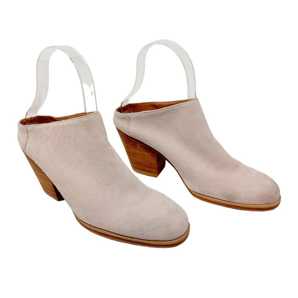 Rachel Comey Mars Petal Pink Suede Mules Slip On Block Heel Booties US 8